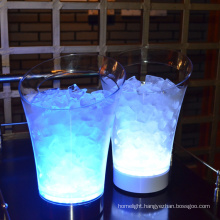 led light Factory Sale color changing rechargeable plastic LED ice bucket for bar